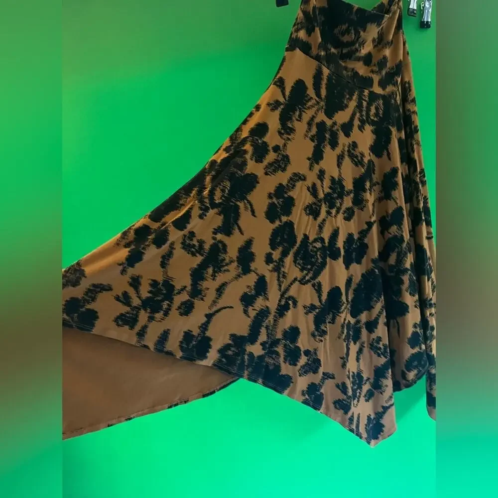 Bryn Walker Jersey Floral Wide Waistband A-Line Hem Pull-On Skirt XXS